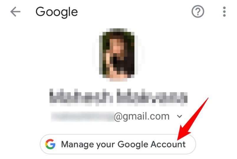 Manage Google account.