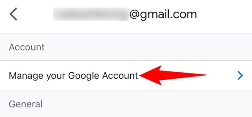 Manage Google account.