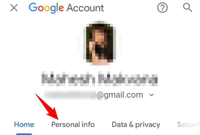 Personal information on Android.