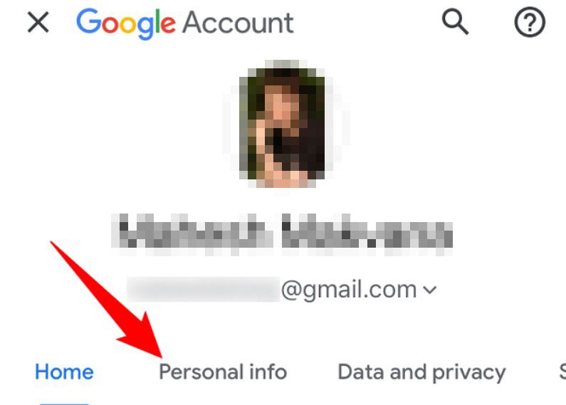 Personal information.