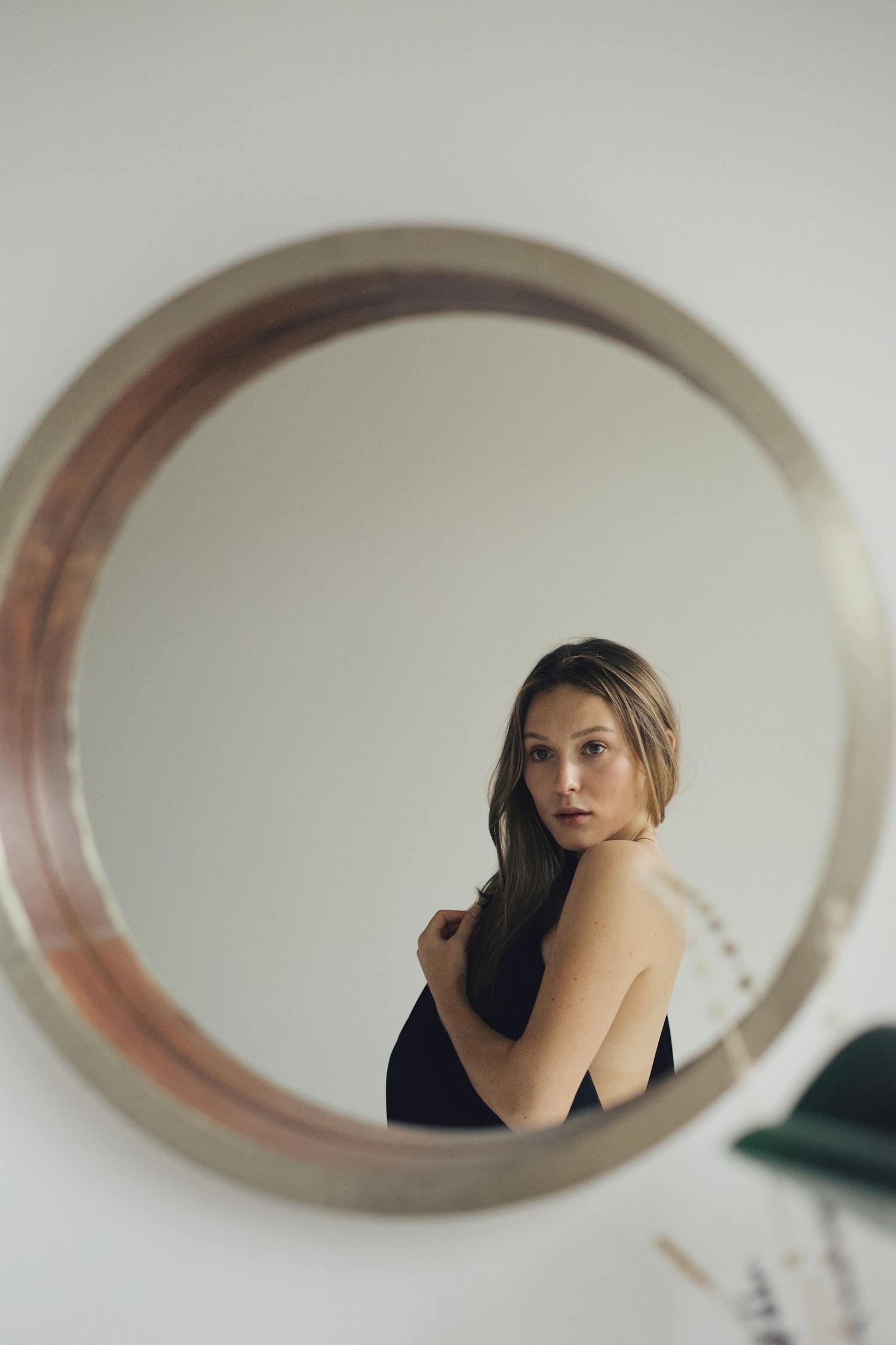 woman mirror pose