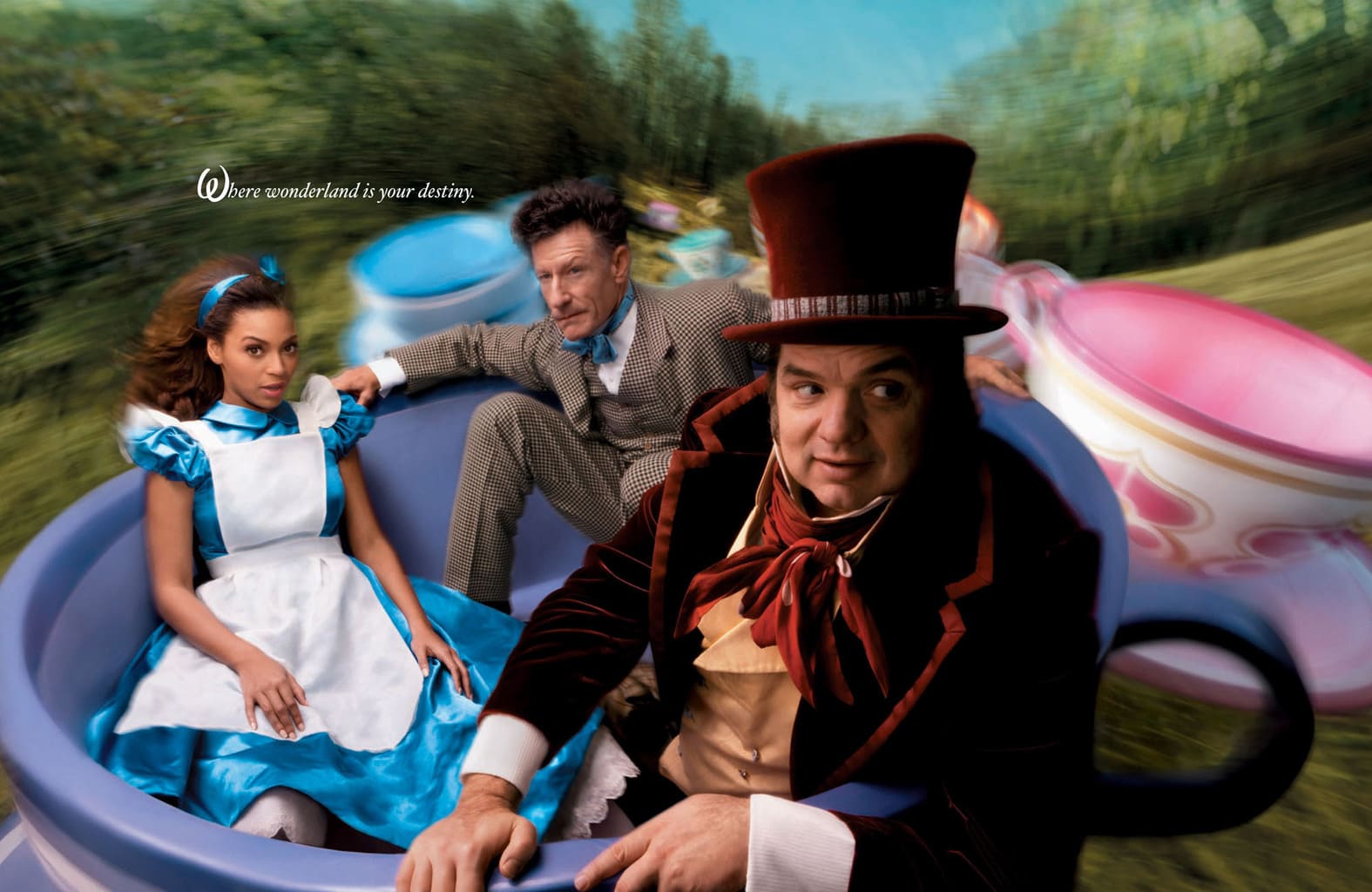 Alice inside the Disney campaign made by Annie Leibovitz