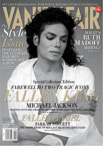 Vanity Fair cover featuring Michael Jackson photographed by Leibovitz
