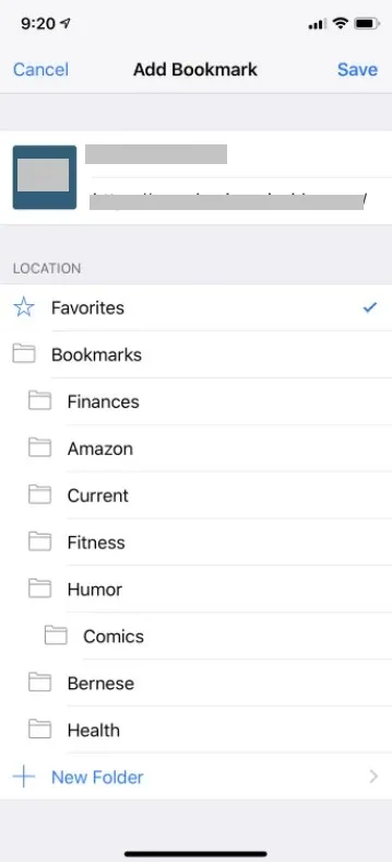 Add a web to Safari bookmarks.