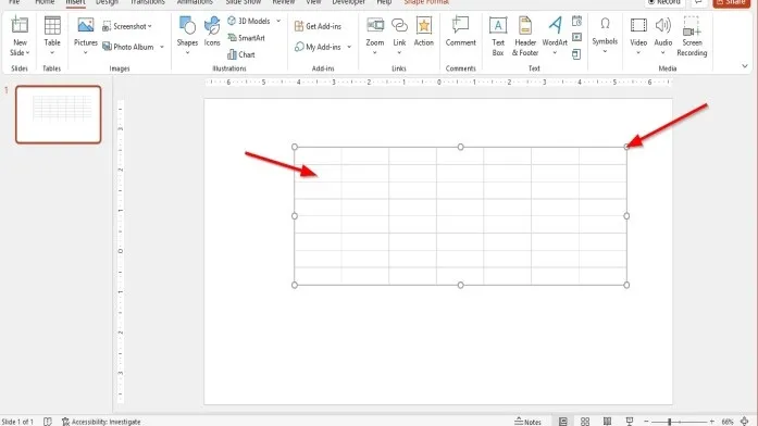 So we can add an Excel table to PowerPoint.