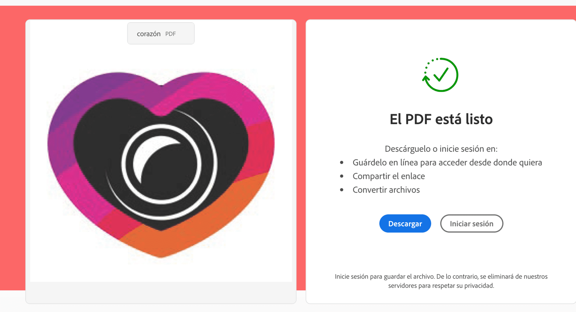 Step 2 convert photo to pdf from Adobe