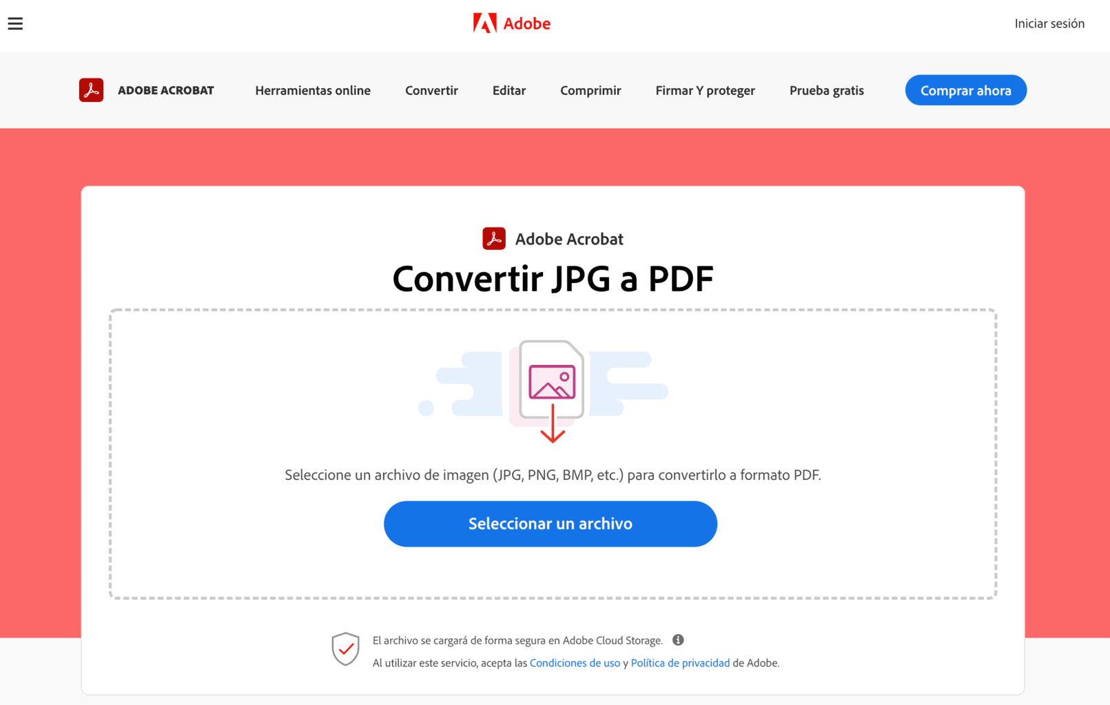 Step 1 convert photo to pdf from Adobe