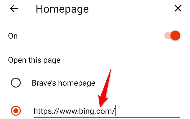 change home page Brave 3