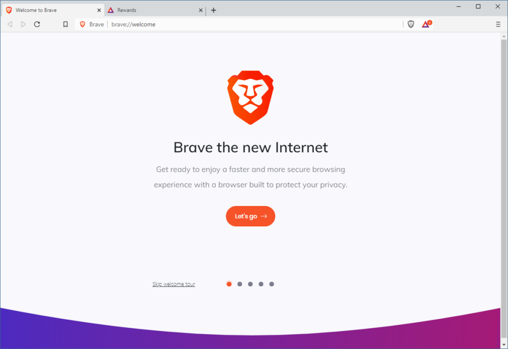 change home page Brave 2