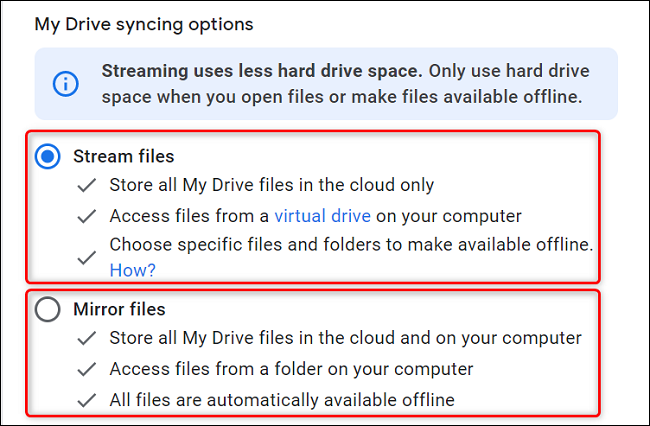 Choose Google Drive settings.