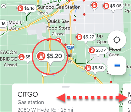Gas stations or cheaper service stations.