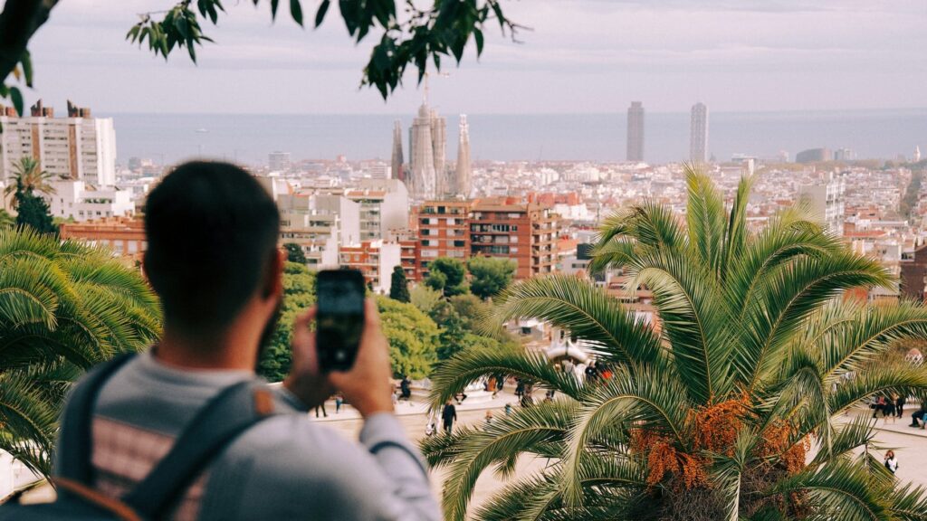 Photographer capturing Barcelona for a photography contest