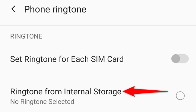 Ringtone from internal storage.