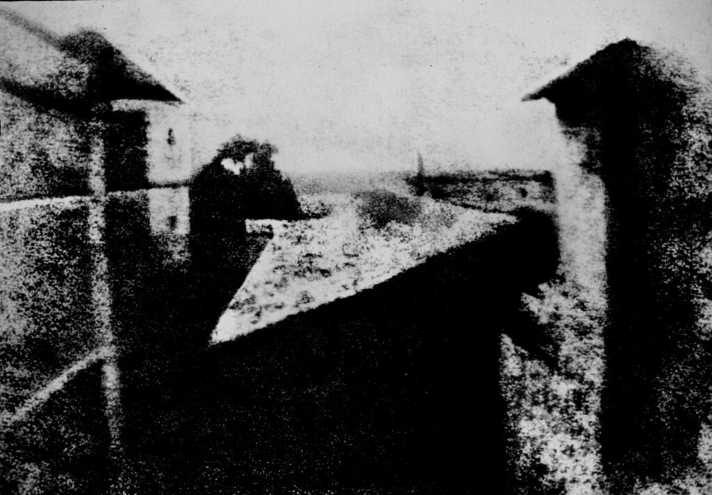 Reproduction of the first photograph in history