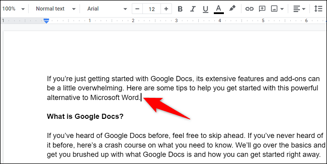 Add new page in Google Docs from Windows.