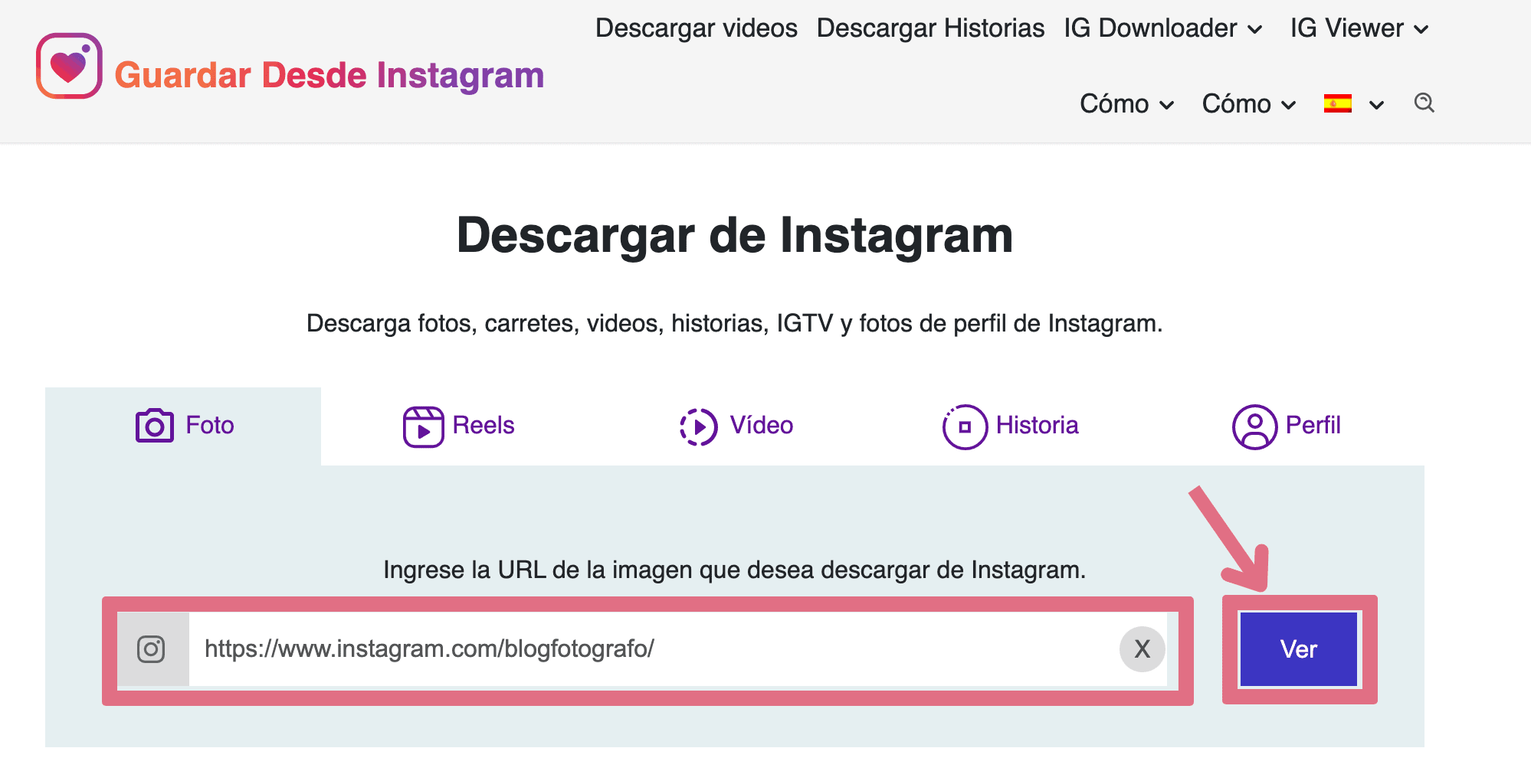 Download Instagram profile picture, step 1