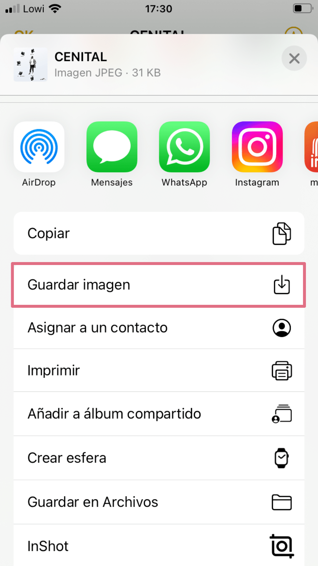 Step 6 download instagram photo on iphone