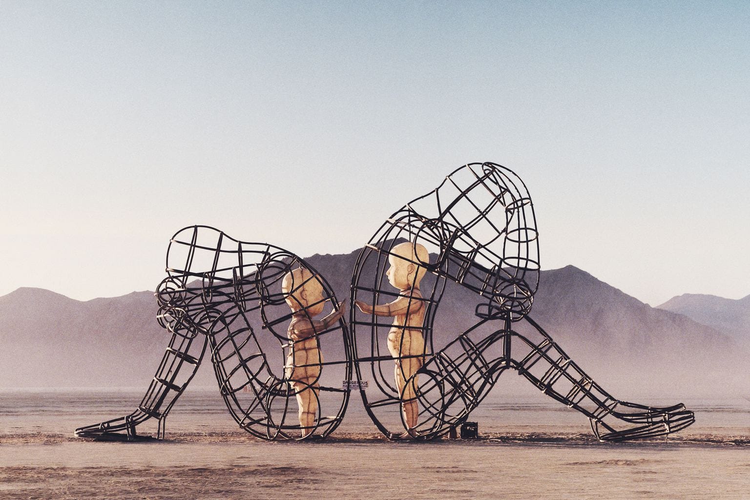 photography statues in a desert